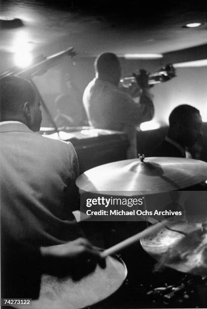 Unidentified Jazz musicians perform in a nightclub circa 1955 in New York City, New York.