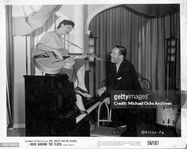 Bill Haley and Patricia Hardy in the Columbia Pictures film 'Don't Knock the Rock' in 1956 in Los Angeles, California.