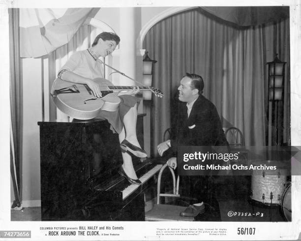 Bill Haley and Patricia Hardy in the Columbia Pictures film 'Don't Knock the Rock' in 1956 in Los Angeles, California.