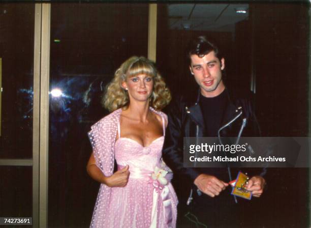 Olivia Newton John and John Travolta at a 'Grease' premier event, 1978. (Photo by Michael Ochs Archives/Getty Images
