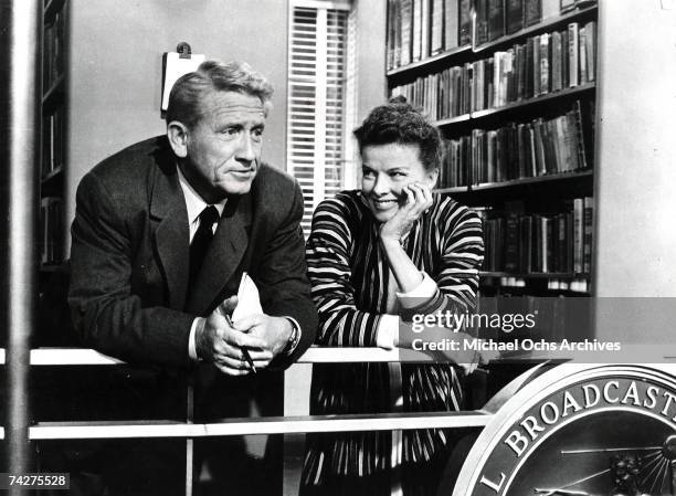 Actors Katharine Hepburn and Spencer Tracy. Photo by Michael Ochs Archives/Getty Images