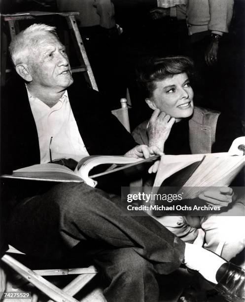 Actors Katharine Hepburn and Spencer Tracy. Photo by Michael Ochs Archives/Getty Images