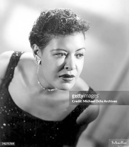 Jazz singer Billie Holiday poses for a portrait circa 1955 in Los Angeles, California.