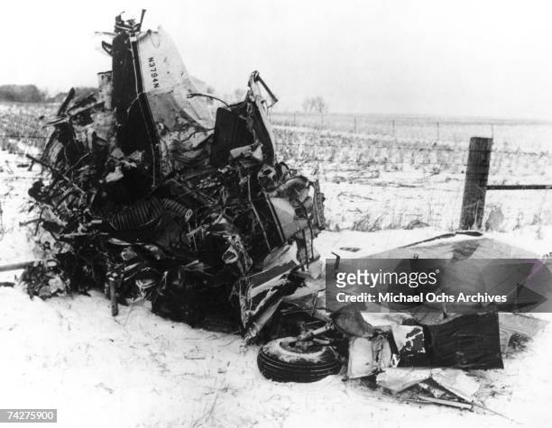 The wreckage of the plane crash that killed rock stars Buddy Holly , Ritchie Valens , and The Big Bopper On February 3, 1959 outside of Clearlake,...