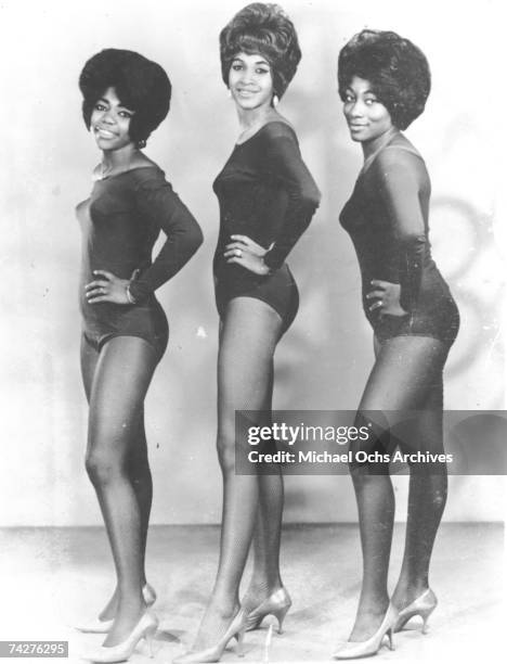 Ike and Tina Turner backup singers and recording artists The Ikettes (L-R Jessie Smith, Robbie Montgomery and Venetta Fields pose for a portrait...