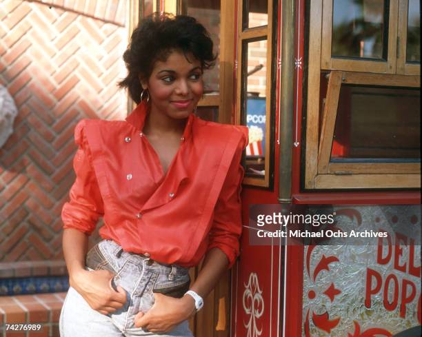 Pop singer Janet Jackson poses for a portrait session in August 1985 in Los Angeles, California.