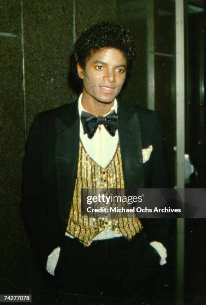 American pop singer Michael Jackson at Nassau Veterans Memorial Coliseum, New York, where he performed at the UNICEF Charity concert, 'Because We...