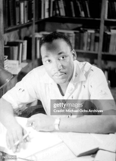 Civil rights leader Reverend Martin Luther King, Jr. Relaxes at home in May 1956 in Montgomery, Alabama.