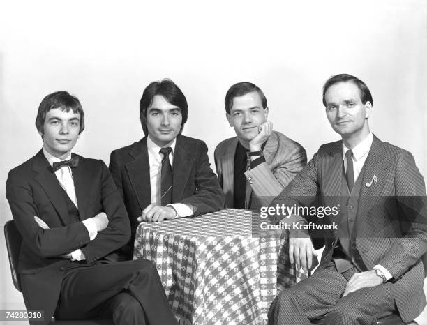 Photo by Maurice Seymour/Kraftwerk/Getty Images; NEW YORK German electronic group Kraftwerk pose for a portrait circa 1975 in New York City, New York.