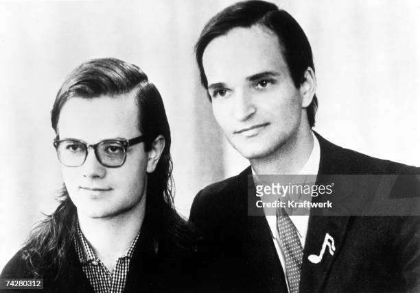 Photo by Franck/Kraftwerk/Getty Images; CIRCA 1973: of the German electronic group Kraftwerk pose for a portrait circa 1973.