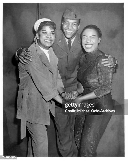 American singers Ruth Brown, Clyde McPhatter and LaVerne Baker, circa 1955.