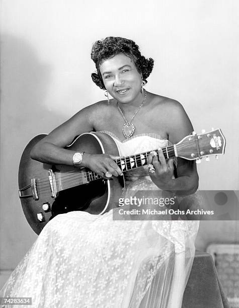 Blues singer and guitarist Memphis Minnie poses for a portrait circa 1950 in Memphis, Tennessee.