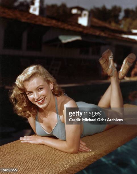 Actress Marilyn Monroe poses for a portrait in circa 1949.