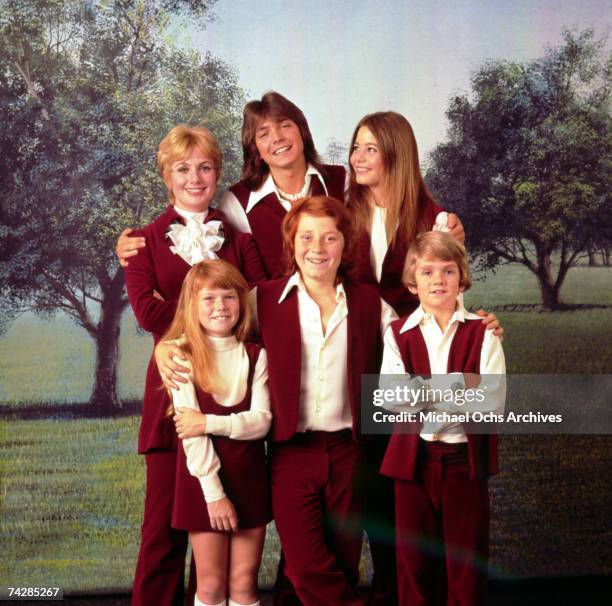 The cast of the ABC TV show 'The Partridge Family' Poses for a portrait circa 1972 in Los Angeles, California. (Photo by Michael Ochs Archives/Getty...