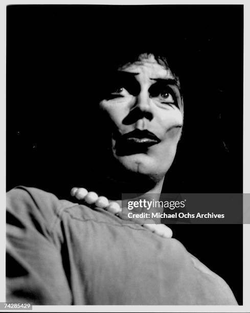 Tim Curry performs in The Rocky Horror Show at the Roxy Theatre in Los Angeles , California in March 1974.