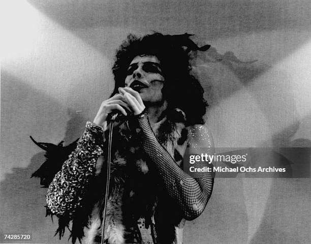 Tim Curry performs in The Rocky Horror Show at the Roxy Theatre in Los Angeles , California in March 1974.
