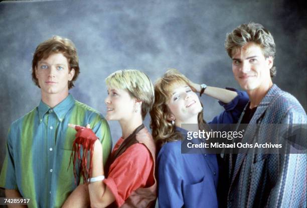 From left to right, actors Eric Stoltz, Mary Stuart Masterson, Lea Thompson and Craig Sheffer, the stars of the film 'Some Kind of Wonderful' Photo...