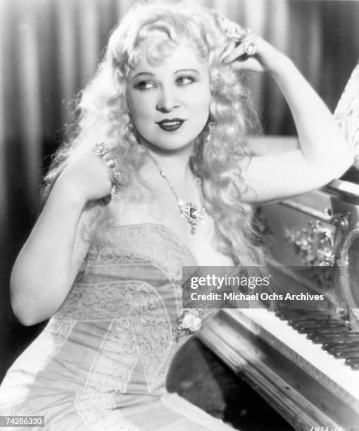 Actress Mae West poses for a portrait on the set of 'She Done Him Wrong' in 1933 in Los Angeles, California.