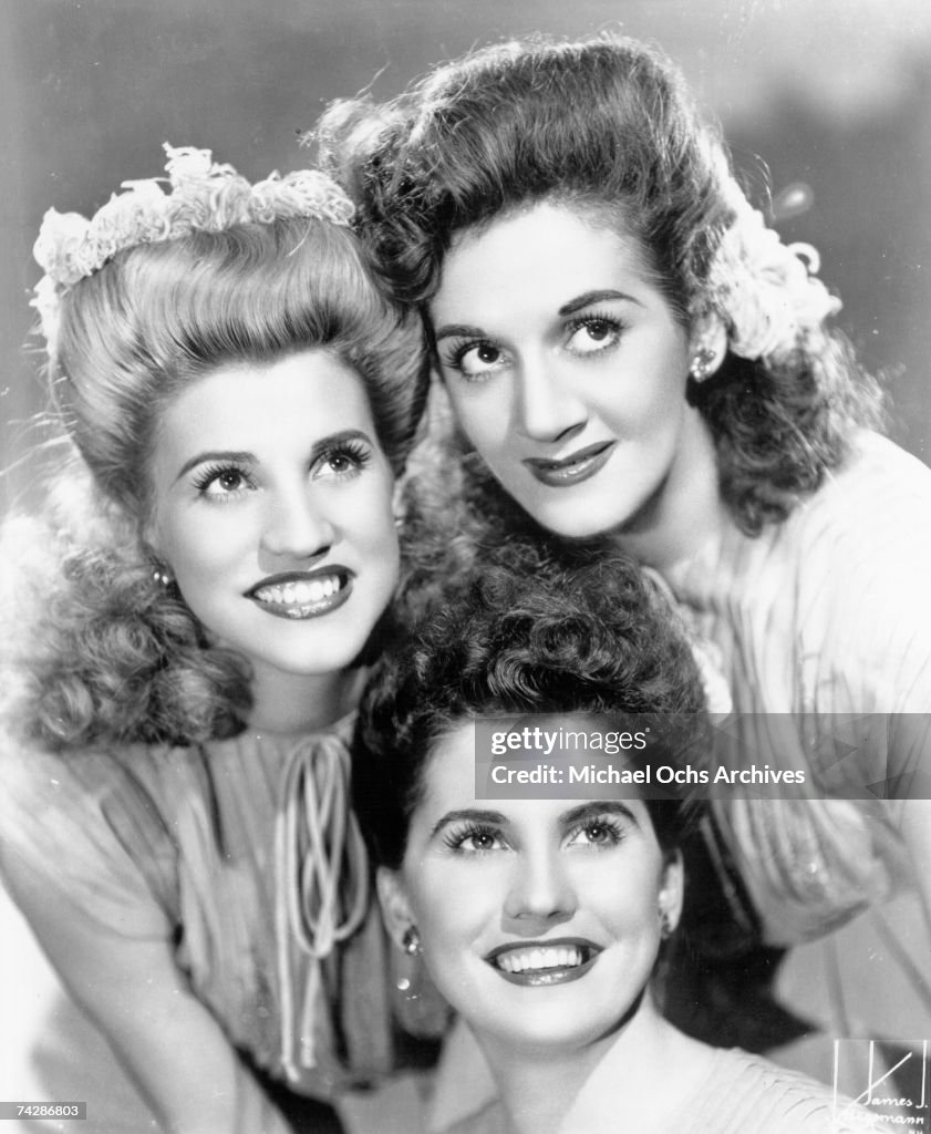Singing Group The Andrews Sisters Pose For A Portrait Circa 1944 In singing-group-the-andrews-sisters-pose-for-a-portrait-circa-1944-in