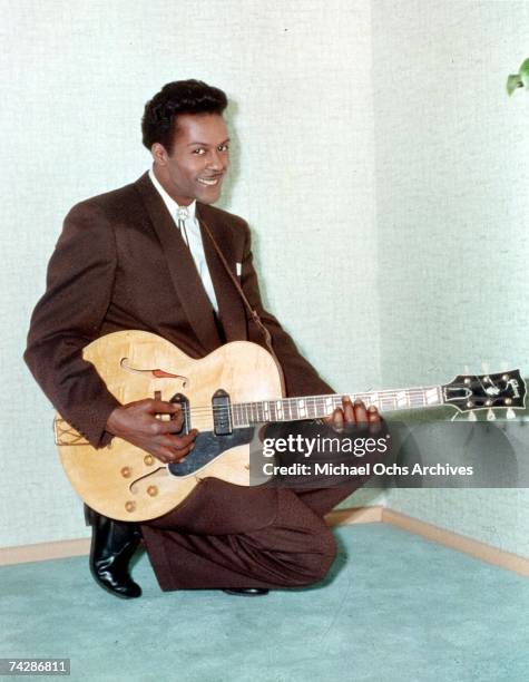 Rock and roll musician Chuck Berry poses for a portrait in circa 1960 in Chicago, Illinois.