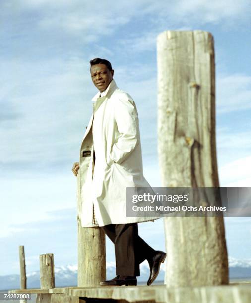 Entertainer and pianist Nat 'King' Cole poses for a portrait session in 1964 in Los Angeles, California.