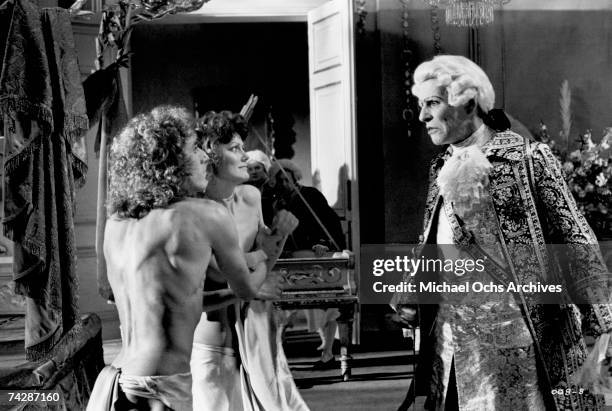 Roger Daltrey, as Franz Liszt, holds his sweetheart "The Countess" who is played by Fiona Lewis in a still from the movie "Lisztomania" which was...