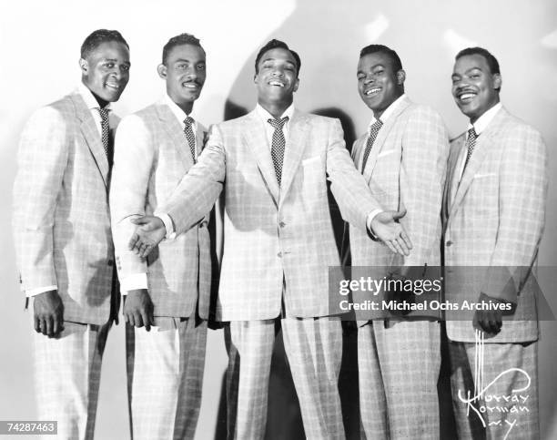Vocal group "The Drifters" pose for a portrait in August 1953 in New York City, NY. Bill Pinkney, Willie Ferber, Clyde McPhatter, Andrew Thrasher,...