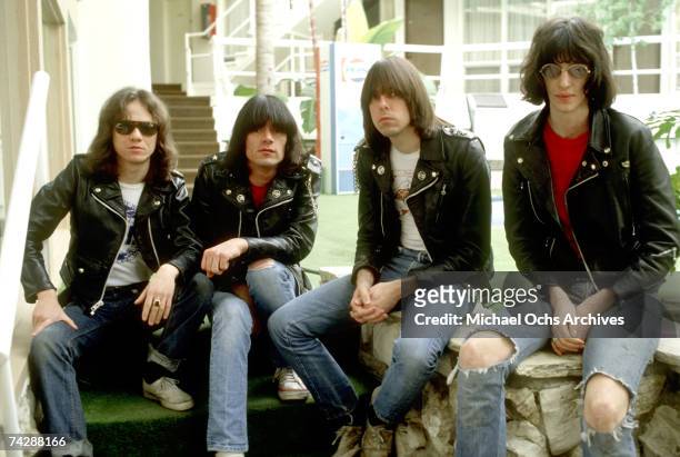 American punk group The Ramones, circa 1976. Left to right: Tommy, Dee Dee, Johnny and Joey Ramone. (Photo by Michael Ochs Archives/Getty Images