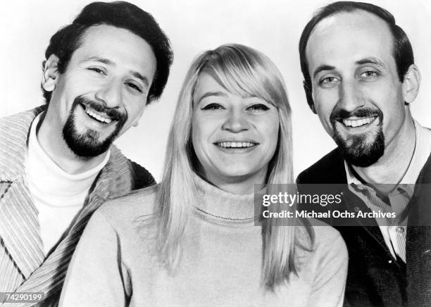 Peter Yarrow, Mary Travers and Paul Stookey of the folk group "Peter, Paul & Mary" pose for a portrait in circa 1965.