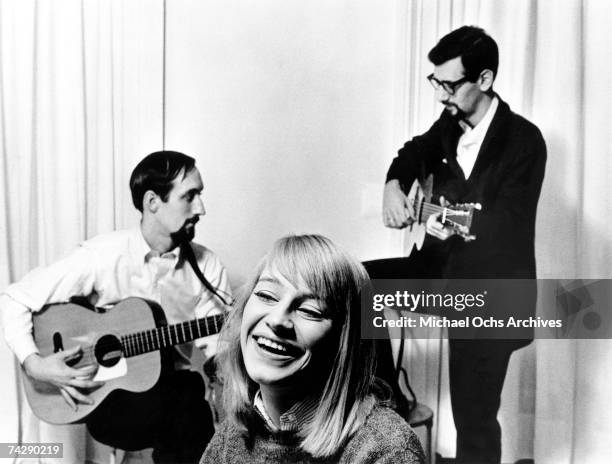 Peter Yarrow, Mary Travers and Paul Stookey of the folk group "Peter, Paul & Mary" pose for a portrait in circa 1965.
