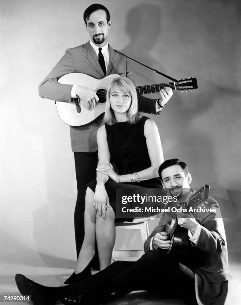 Paul Stooker, Mary Travers and Peter Yarrow of the folk group "Peter, Paul & Mary" pose for a portrait in circa 1965.