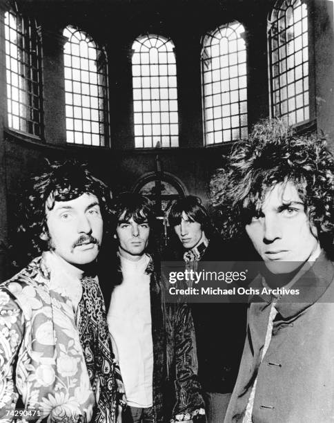 Pink Floyd pose for a portrait in 1967 in London, England