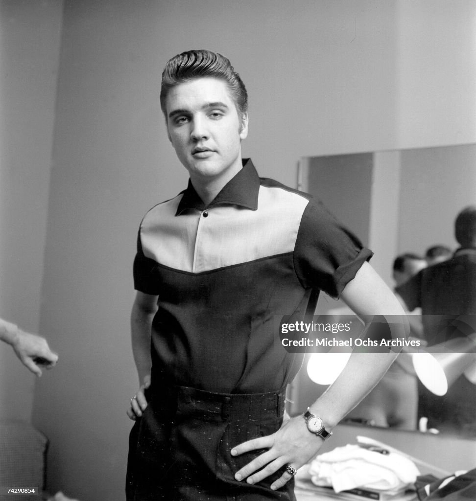 Elvis Presley backstage on the Milton Berle Show ...