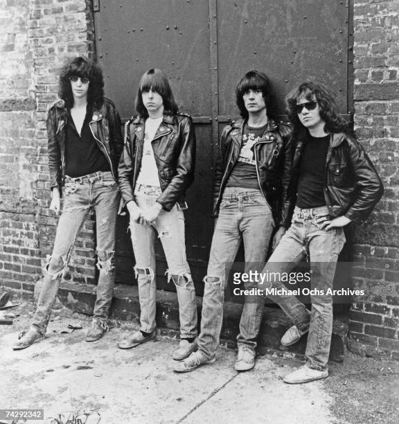 The Ramones pose for the cover of their 3rd album 'Rocket To Russia', released on November 4, 1977.