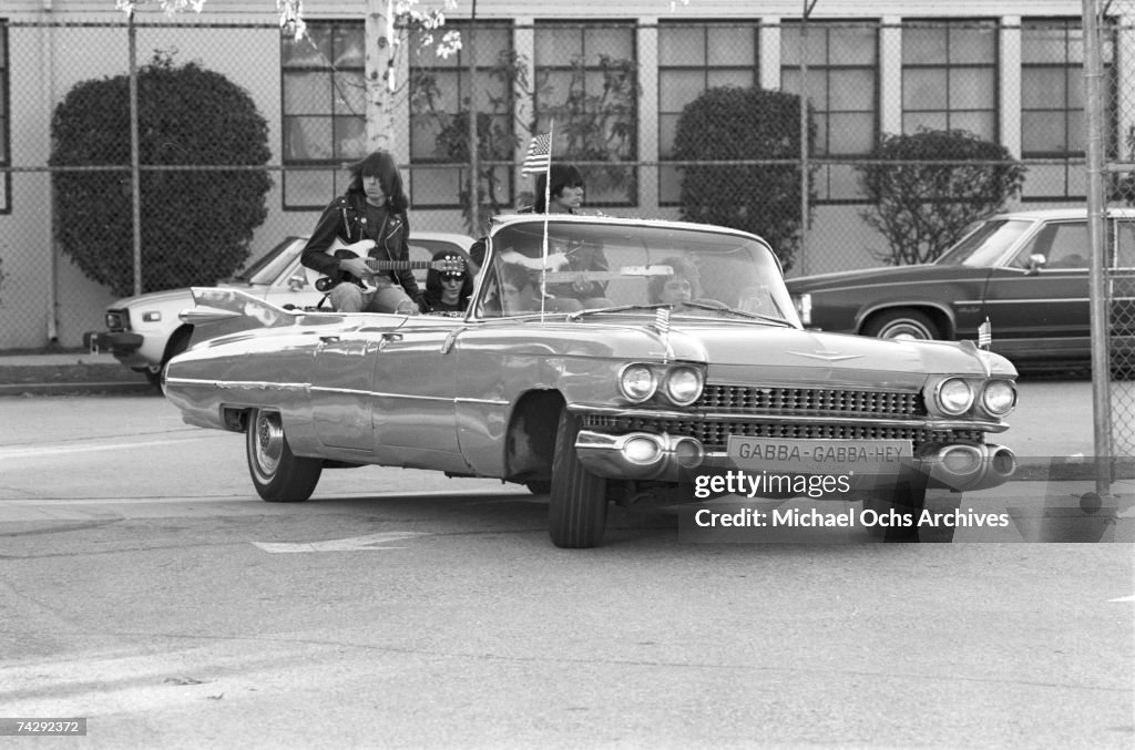 Ramones Ride In Cadillac Driven By Rodney Bingenheimer