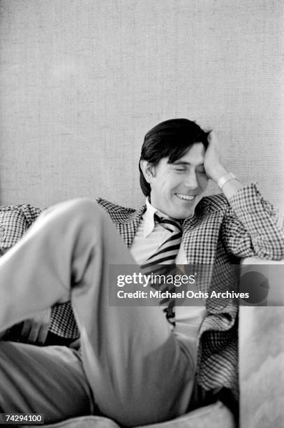 Singer Bryan Ferry of Roxy Music poses for a portrait in March 1975 in Los Angeles, California.