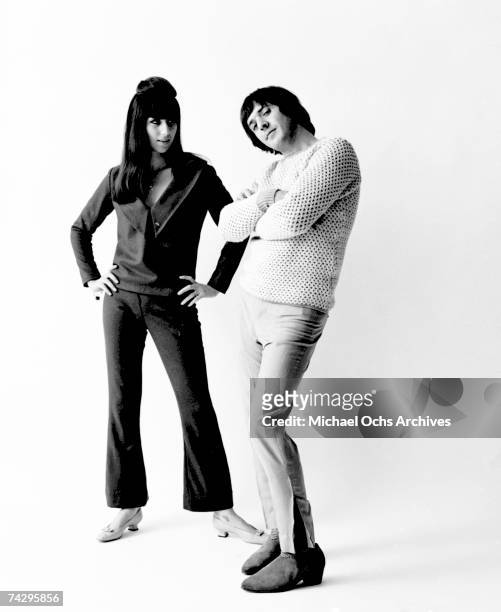 Entertainers Sonny Bono & Cher pose for a portrait session in October 1964.