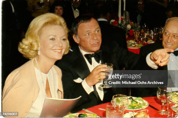 Singer Frank Sinatra and Barbara attend an event in circa 1975.