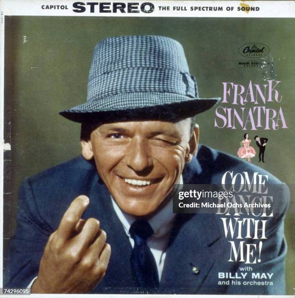 Album cover for singer Frank Sinatra's record "Come Dance With Me" which was released in January 1959.