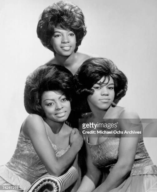 Motown singing group The Supremes pose for a portrait with Diana Ross, Florence Ballard and Mary Wilson circa 1962 in New York.