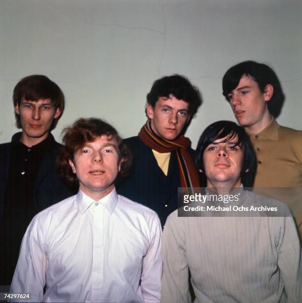 Rock band "Them" featuring Van Morrison and an ever changing line up of session musicians pose for a portrait in 1964 in London, England.