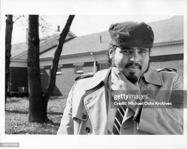 Englewood, NJ Wonder Mike of the pioneering rap group the Sugar Hill Gang poses for a portrait at Sugar hill Records on November 7, 1983 in...