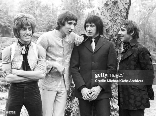 Singer Roger Daltrey, guitarist Pete Townshend, bassist John Entwistle and drummer Keith Moon of the rock and roll band "The Who" pose for a portrait...