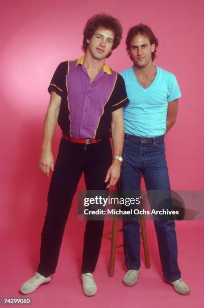 Tommy Heath and Jim Keller of the rock band 'Tommy Tutone' pose for a studio portrait session in 1981 in Los Angeles, California.