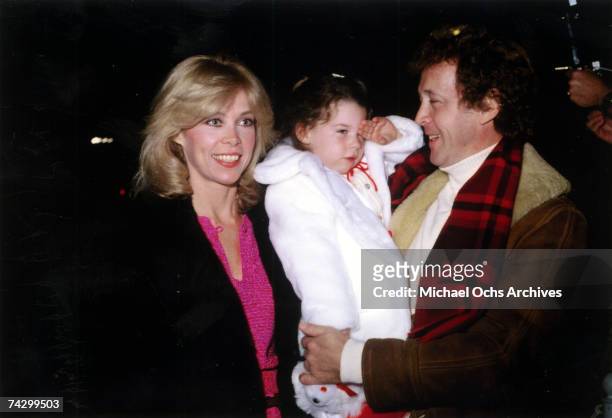 Entertainers Bobby Van and Elaine Joyce attend an event with their young daughter Taylor Van in circa 1978.