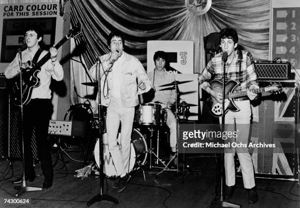 Rock band "The Who" perform at Shepherds Bush Bingo Hall for the film "The Kids Are Alright" in 1964 in London, England. John Entwistle, Roger...