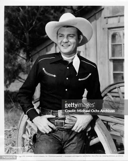 Country swing singer and songwriter Tex Williams performs in the 1949 Universal Pictures short film "The Pecos Pistol".