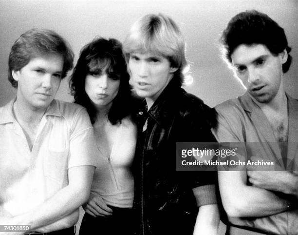Rock group The Zippers pose for a portrait circa 1979 in Los Angeles, California.