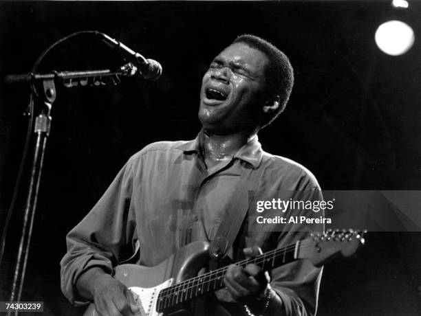 Robert Cray performs at Pier 84 on August 25, 1988 in New York City.