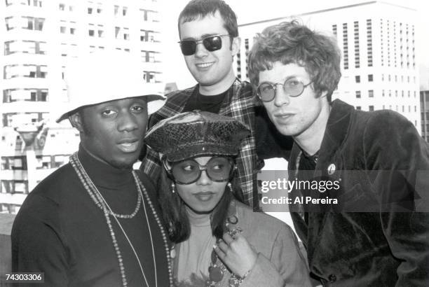 Acid Jazz and funk group The Brand New Heavies appear in a portrait taken on May 3, 1991 in New York City.